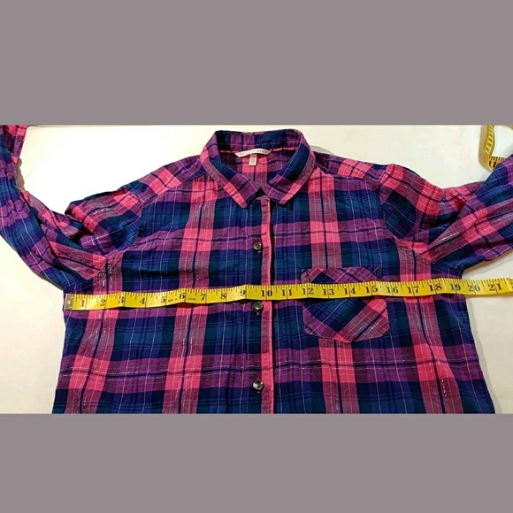 Victoria's Secret Pink Plaid Shirt Button Down - Picture 4 of 8